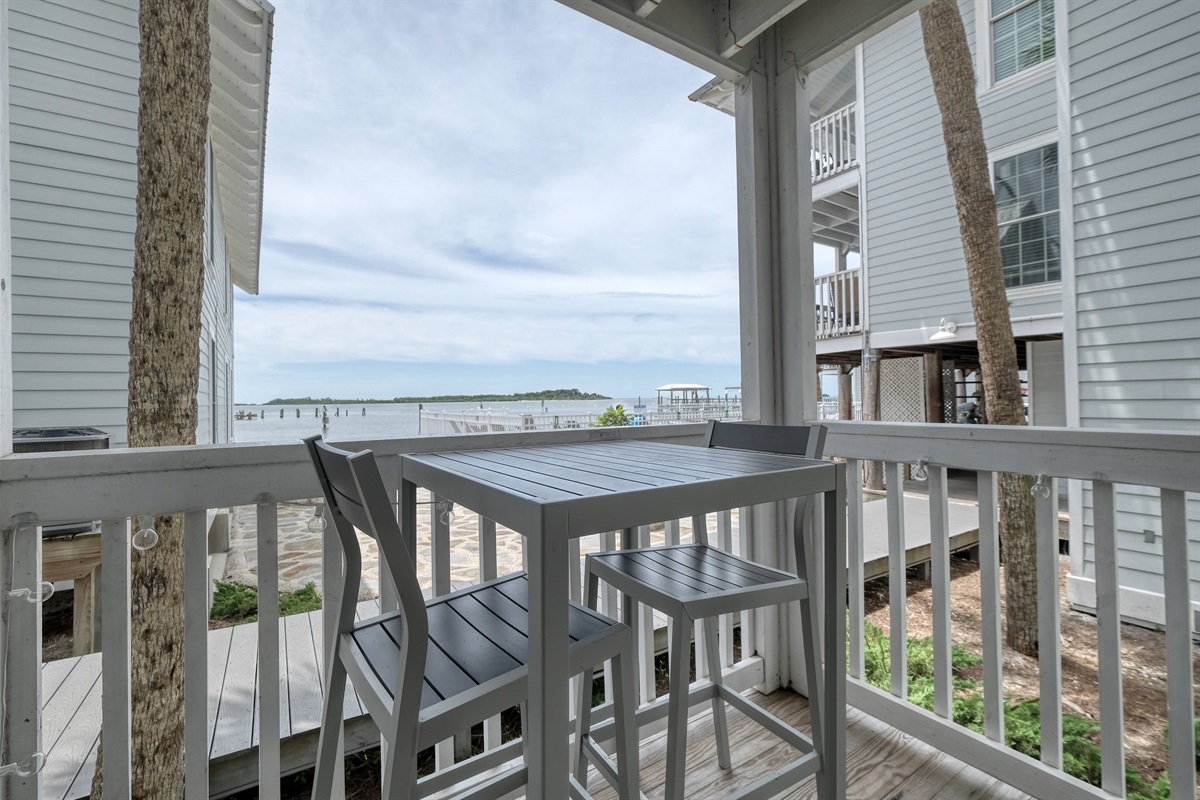 Table and chairs on porch for dining