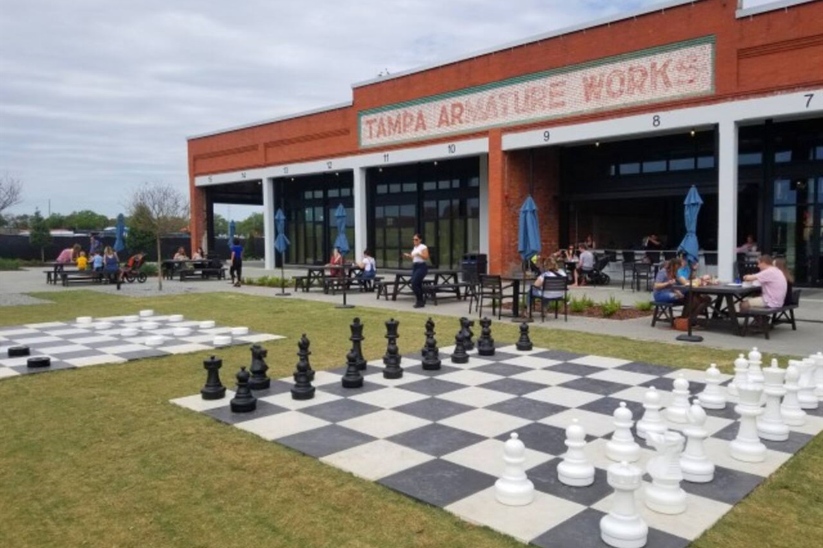 Armature Works is a popular destination off the Tampa Riverwalk. Play life-sized chest, grab a beer, or choose from one of the many food vendors for a wonderful afternoon in downtown Tampa!