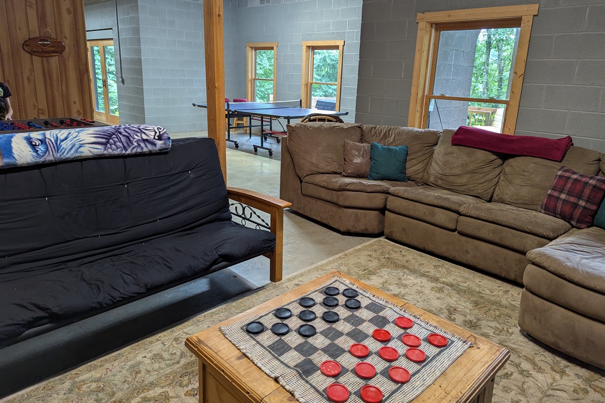 Game room - Basement with sleeper futon