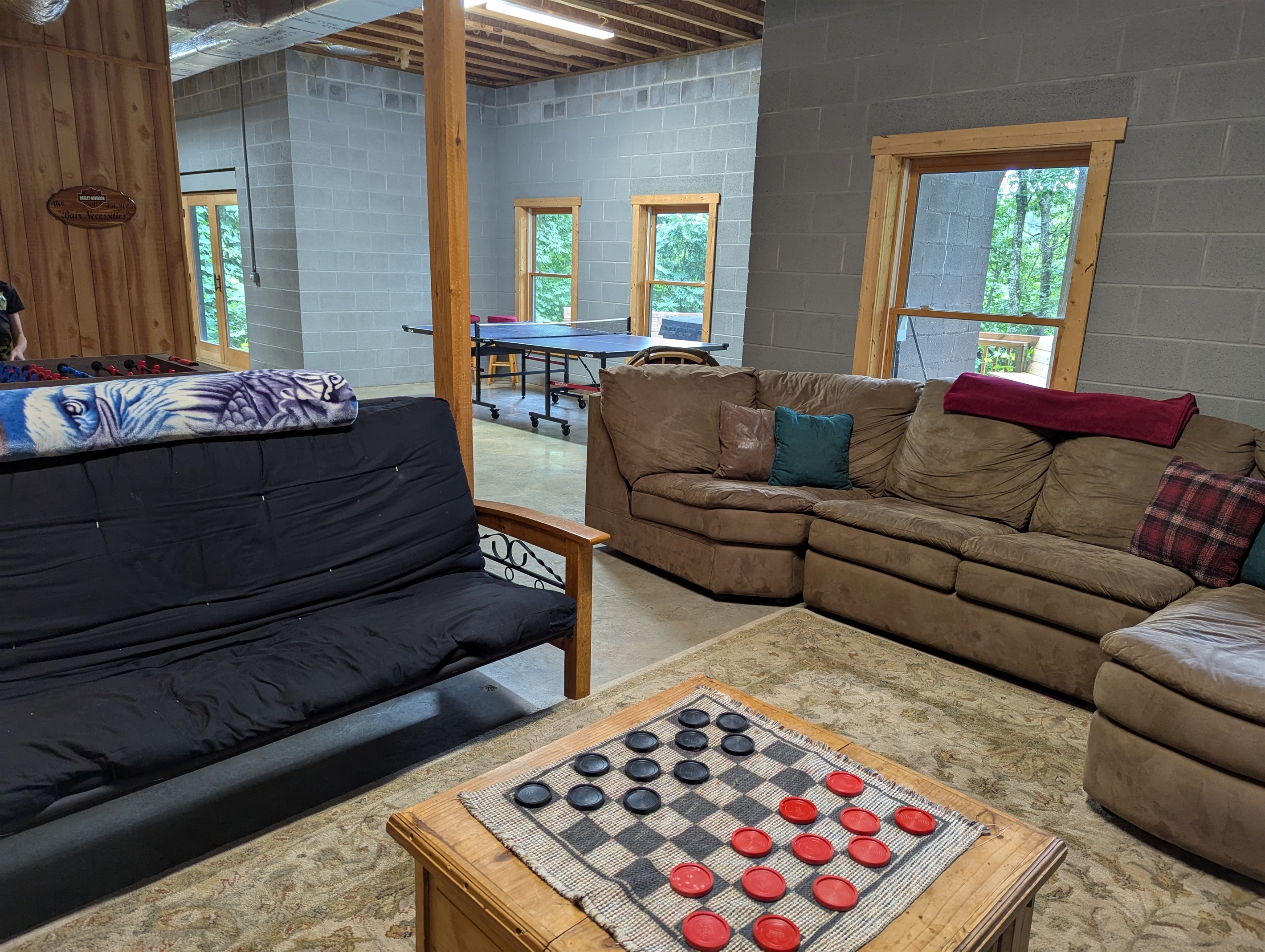 Game room - Basement with sleeper futon