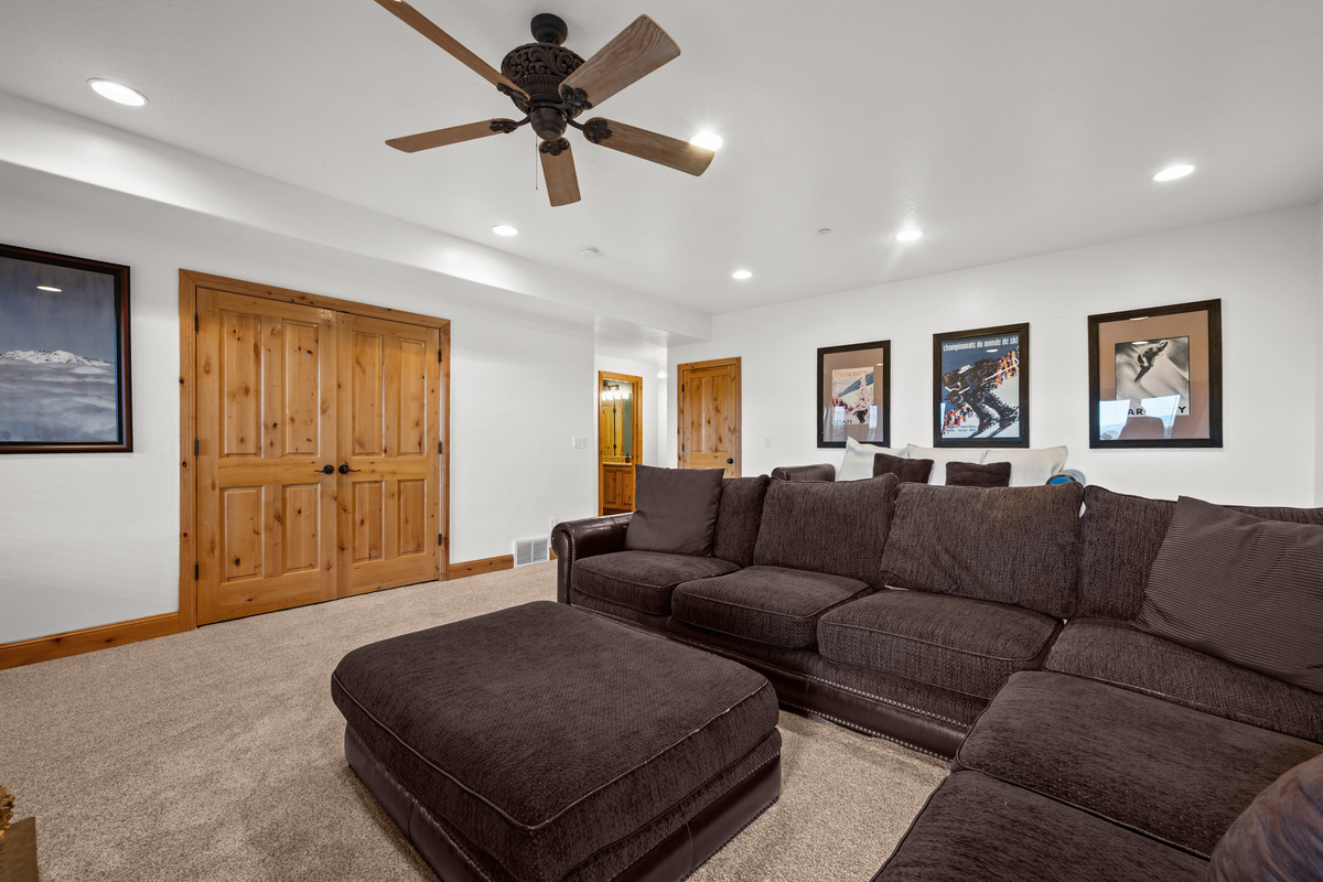 Plenty of comfortable seating makes the second living area perfect for movie nights and relaxing together.