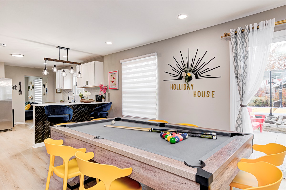 Easily convert the dining table to a pool table for loads of family fun