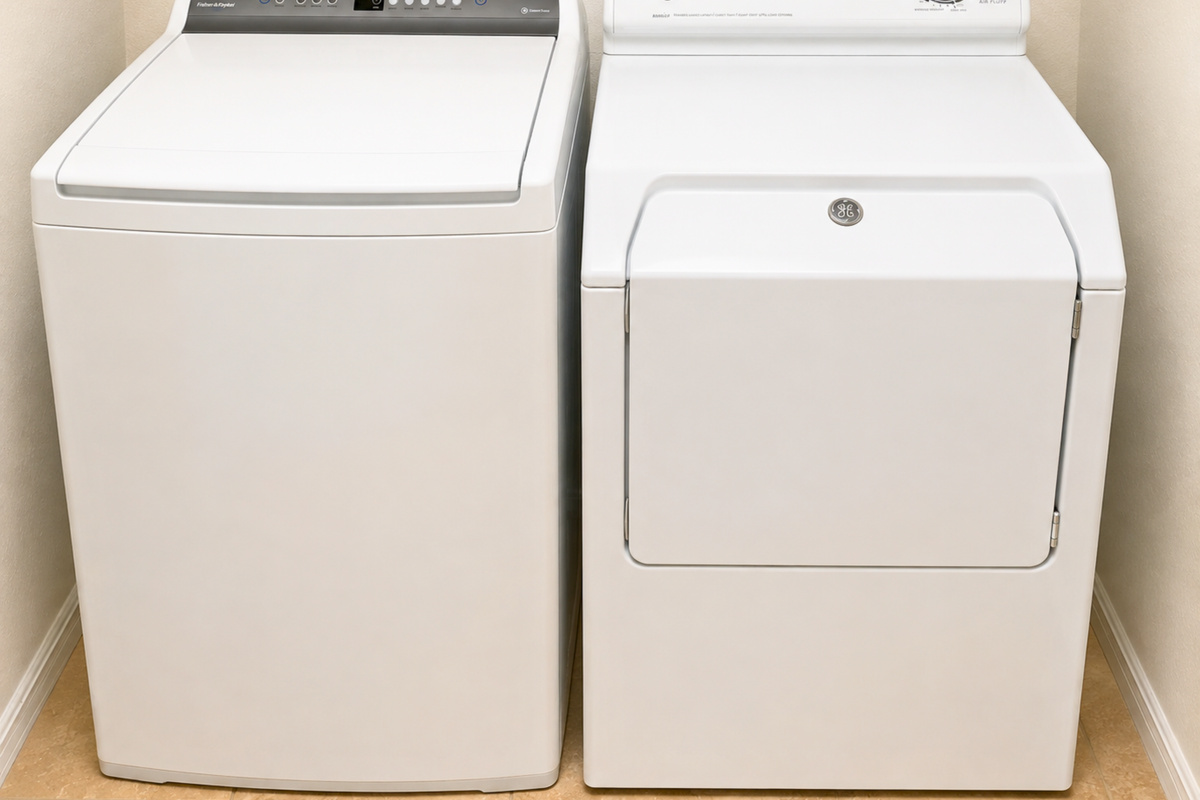 No need to overpack. Full size washer and dryer and laundry supplies provided. We even have a steamer, iron and ironing board if you need them.