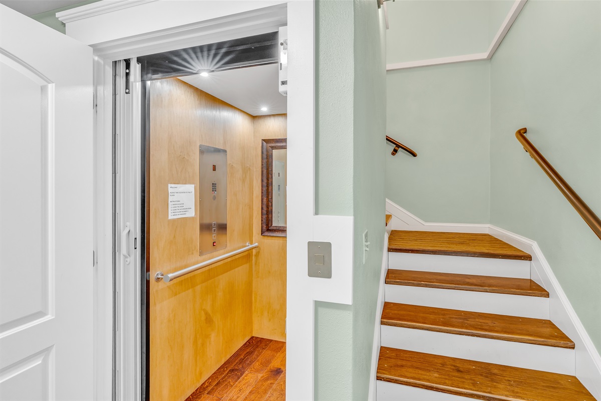 Don't feel like walking up the stairs? Just take the elevator!