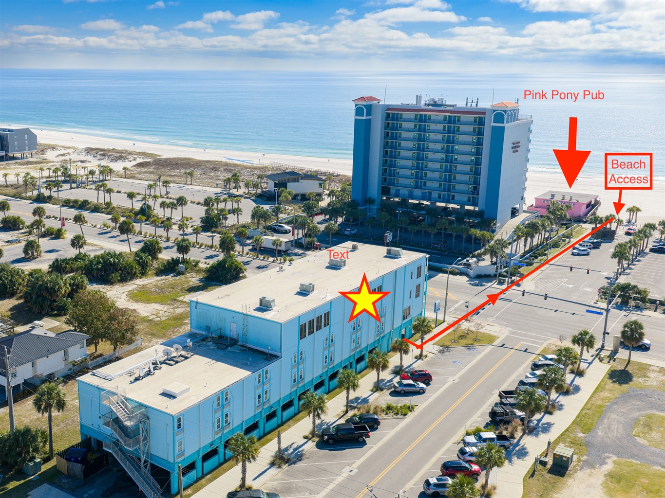 Pink Pony and Beach Access