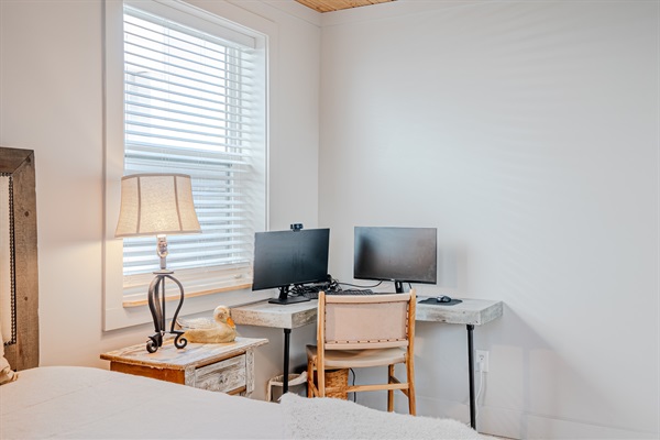 Desk work area in the master bedroom