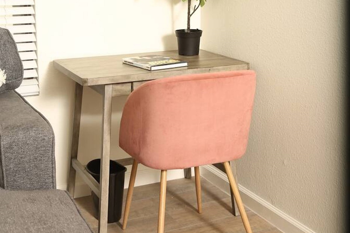 Stylish writing desk in the main room.