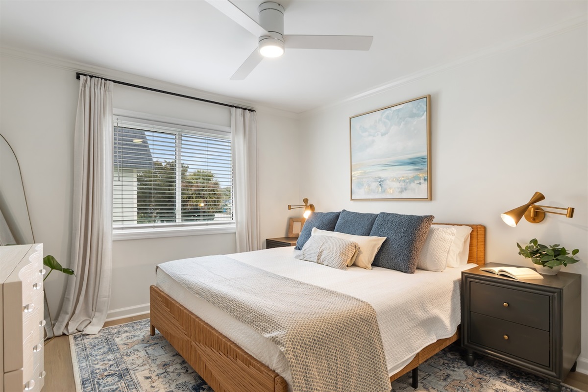 Queen Bedroom | 211C Oceanside Villas | Isle of Palms SC | IOP Escapes