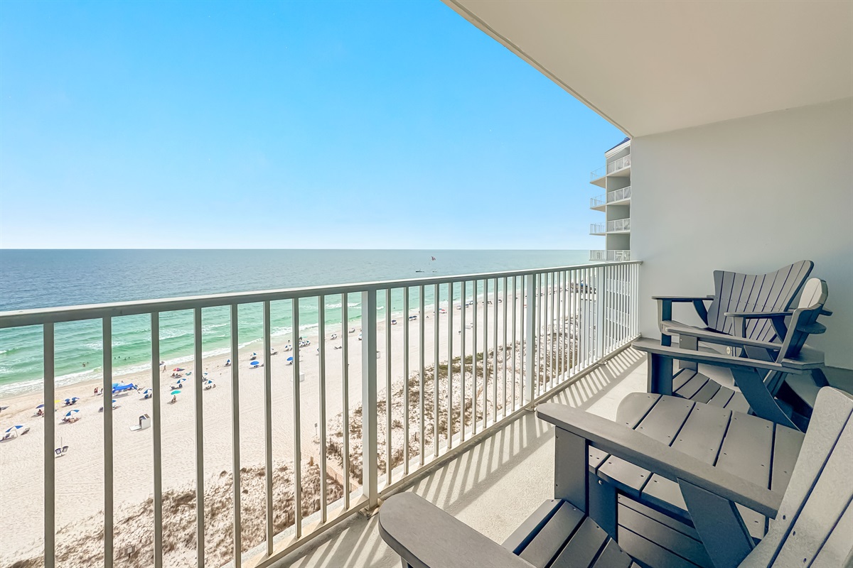 Wake up to this stunning panoramic view of the beach.  Your dream vacation starts here.