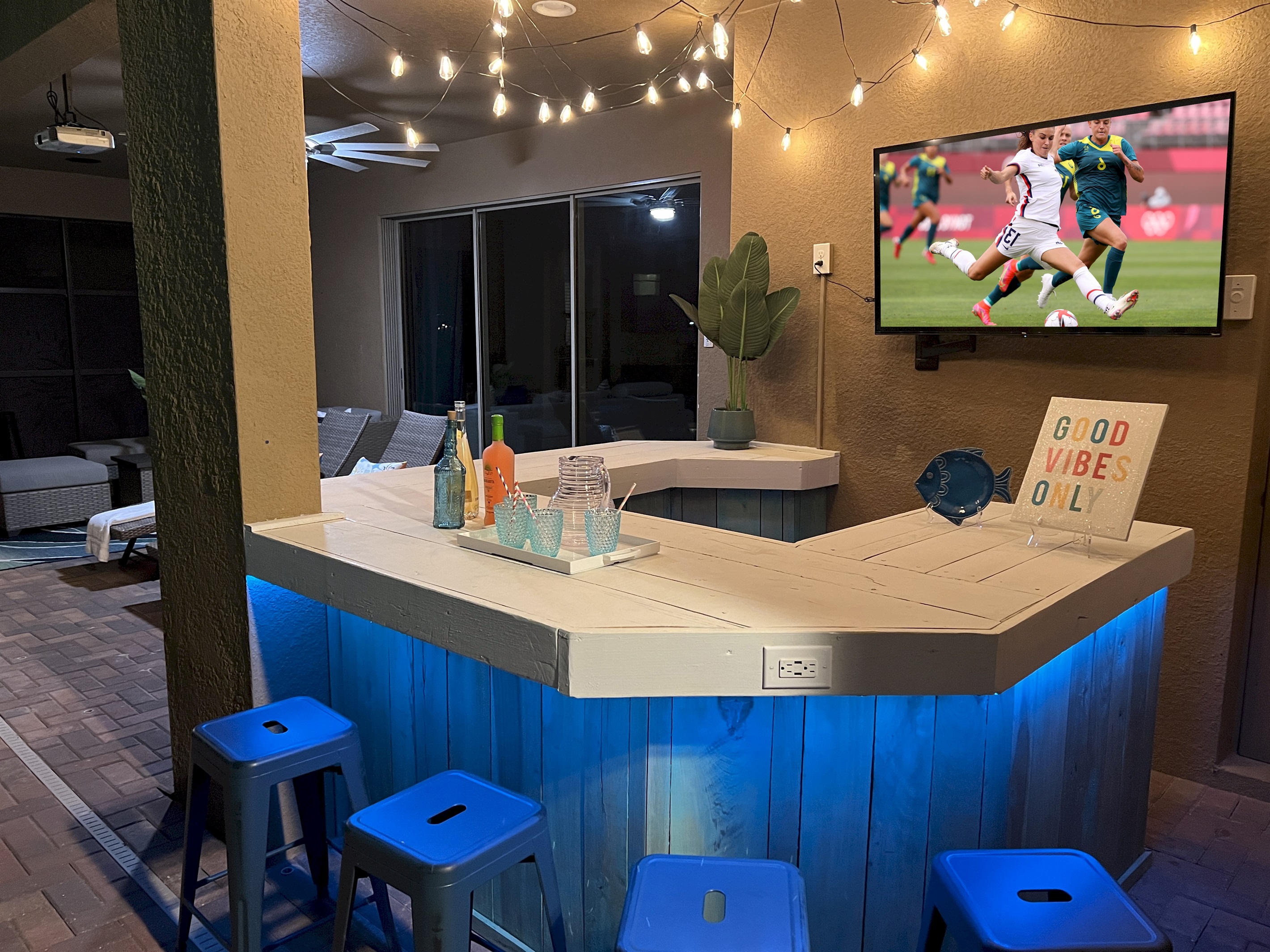 The Pool Area Is Just As Much Fun At Night!