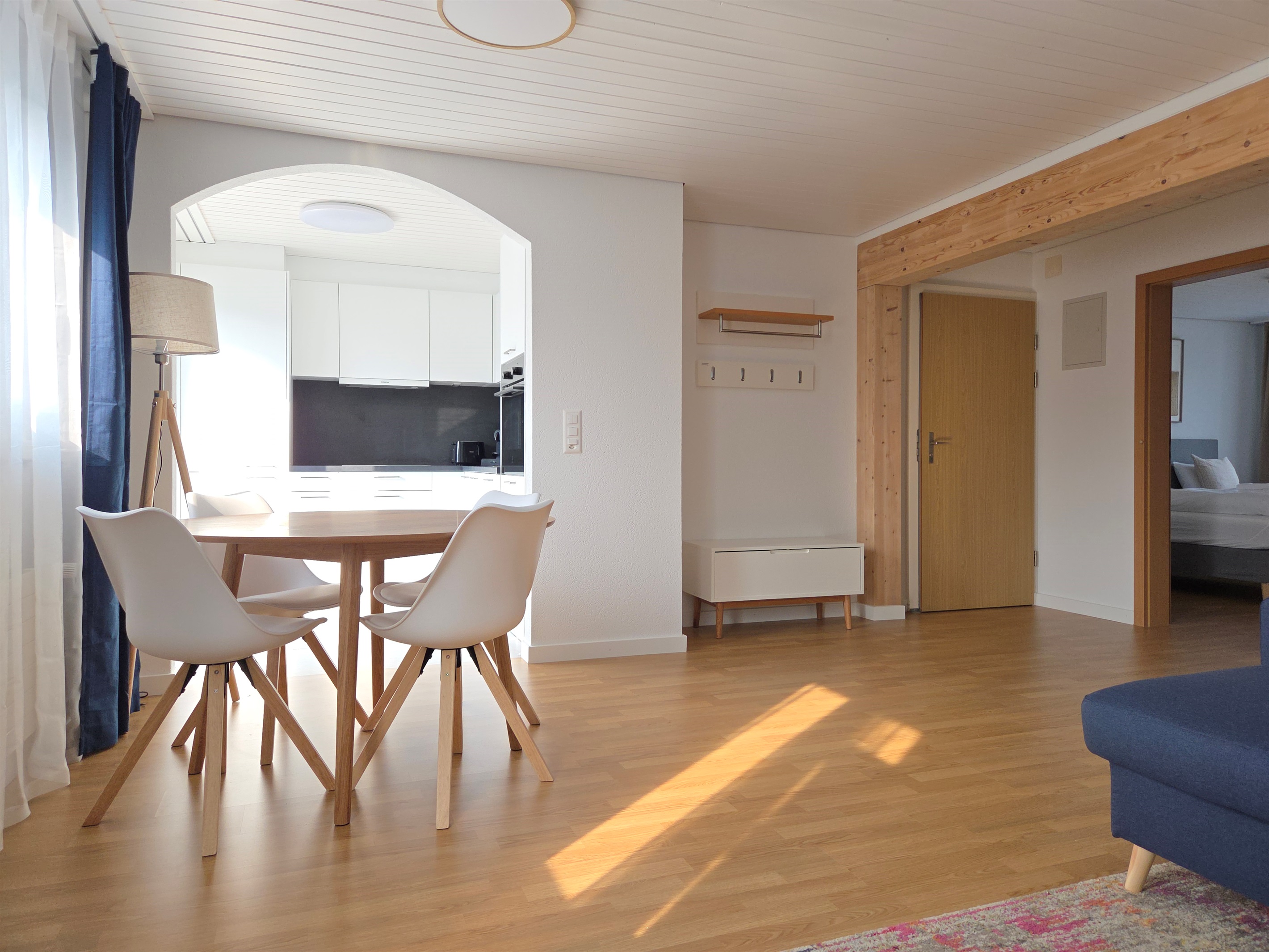 Dining area between kitchen and living room