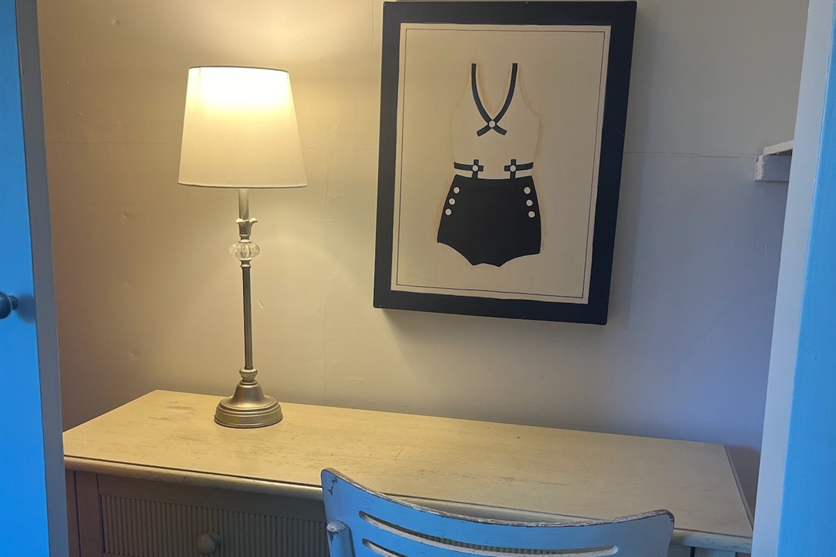 Closet Desk for private video calls