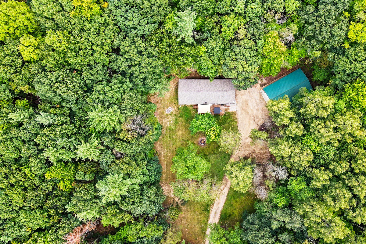 Aerial view of the property.