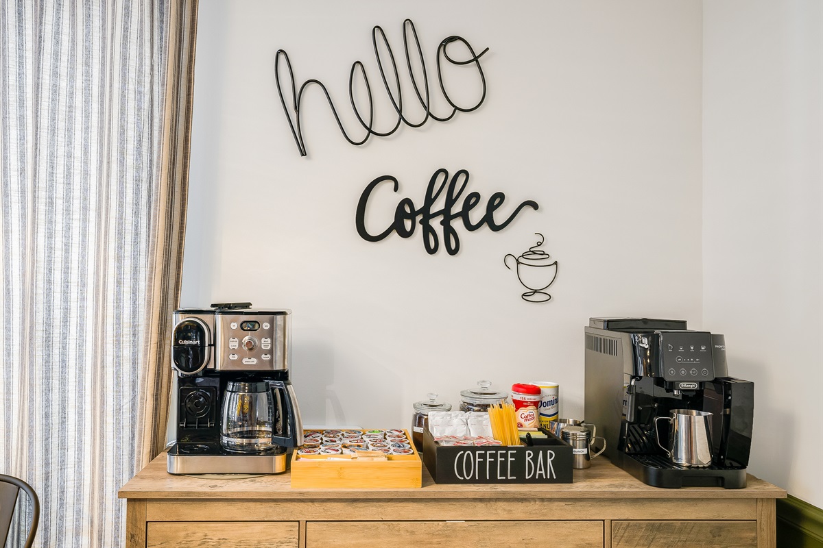 coffee bar with lots of options