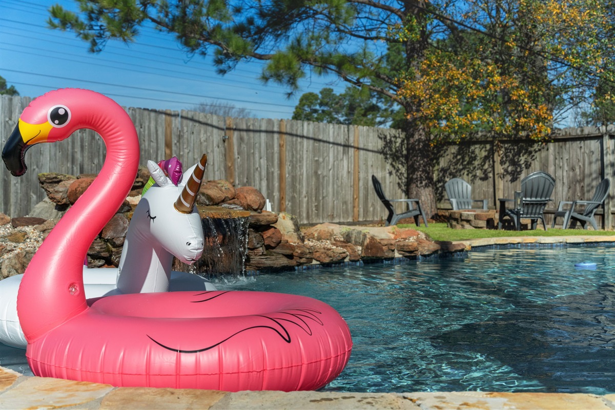 our own sparkling pool in Humble — perfect for family fun and summer getaways.
