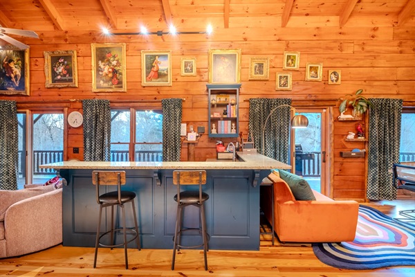 Bar with games and drink cooler