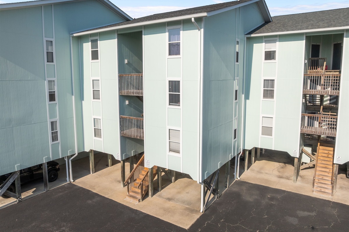 Easy access to units with exterior stairways and open-air walkways