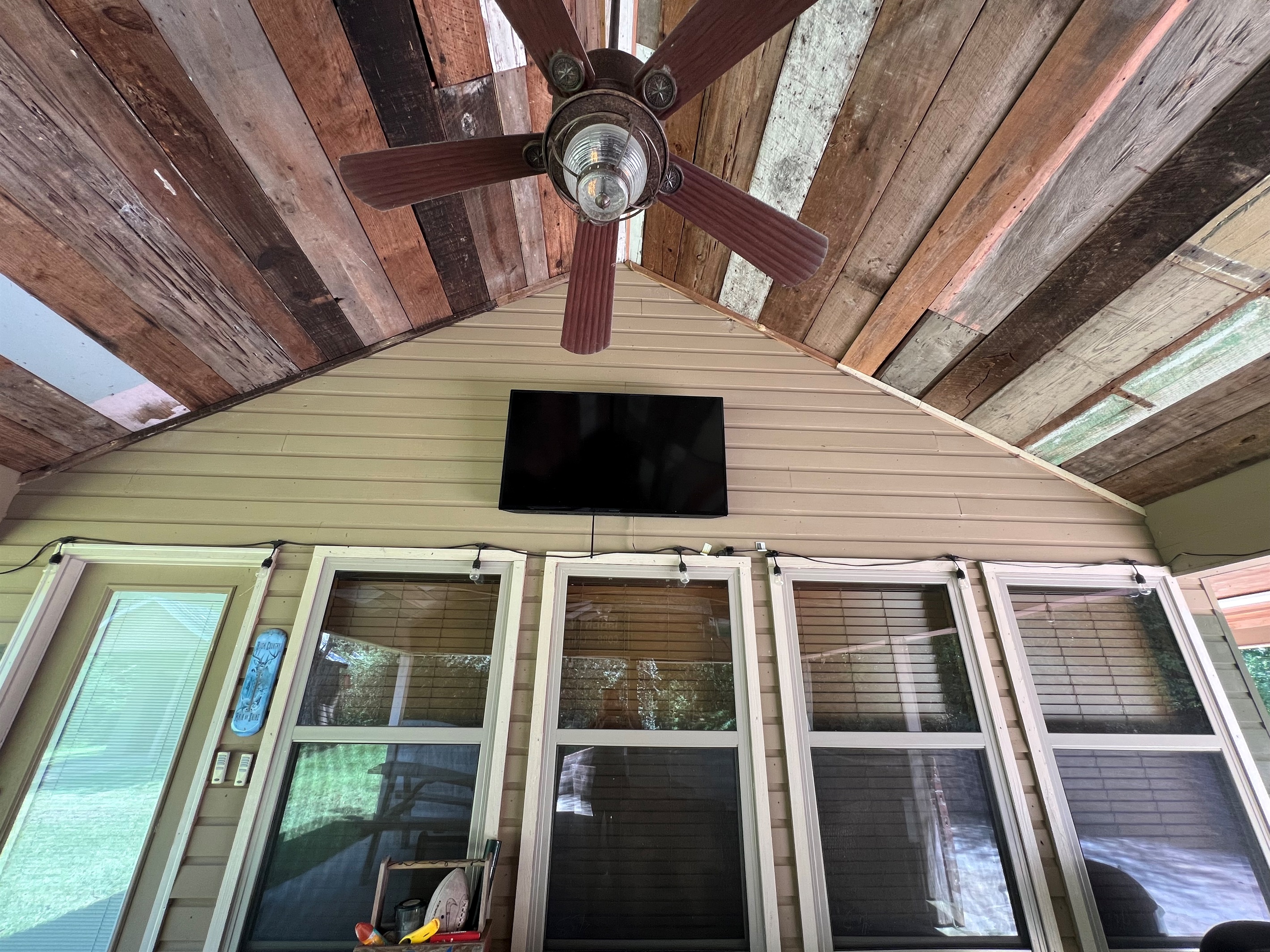 Watch the game under starlight on the back patio