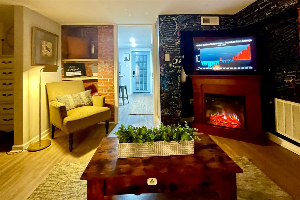 You’ll have plenty of room to relax and unwind in the cozy den with electric fireplace and tv with streaming. 