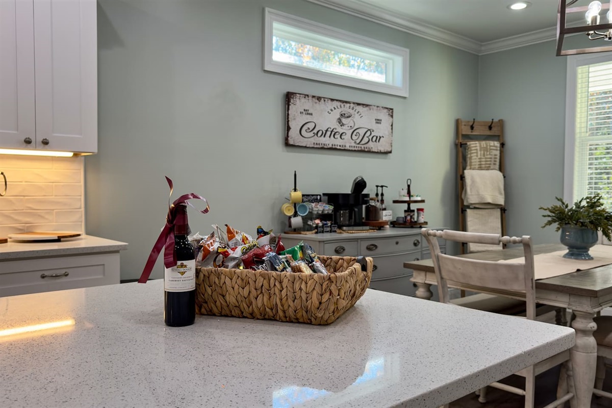 A cozy corner for your morning ritual, complete with everything you need.