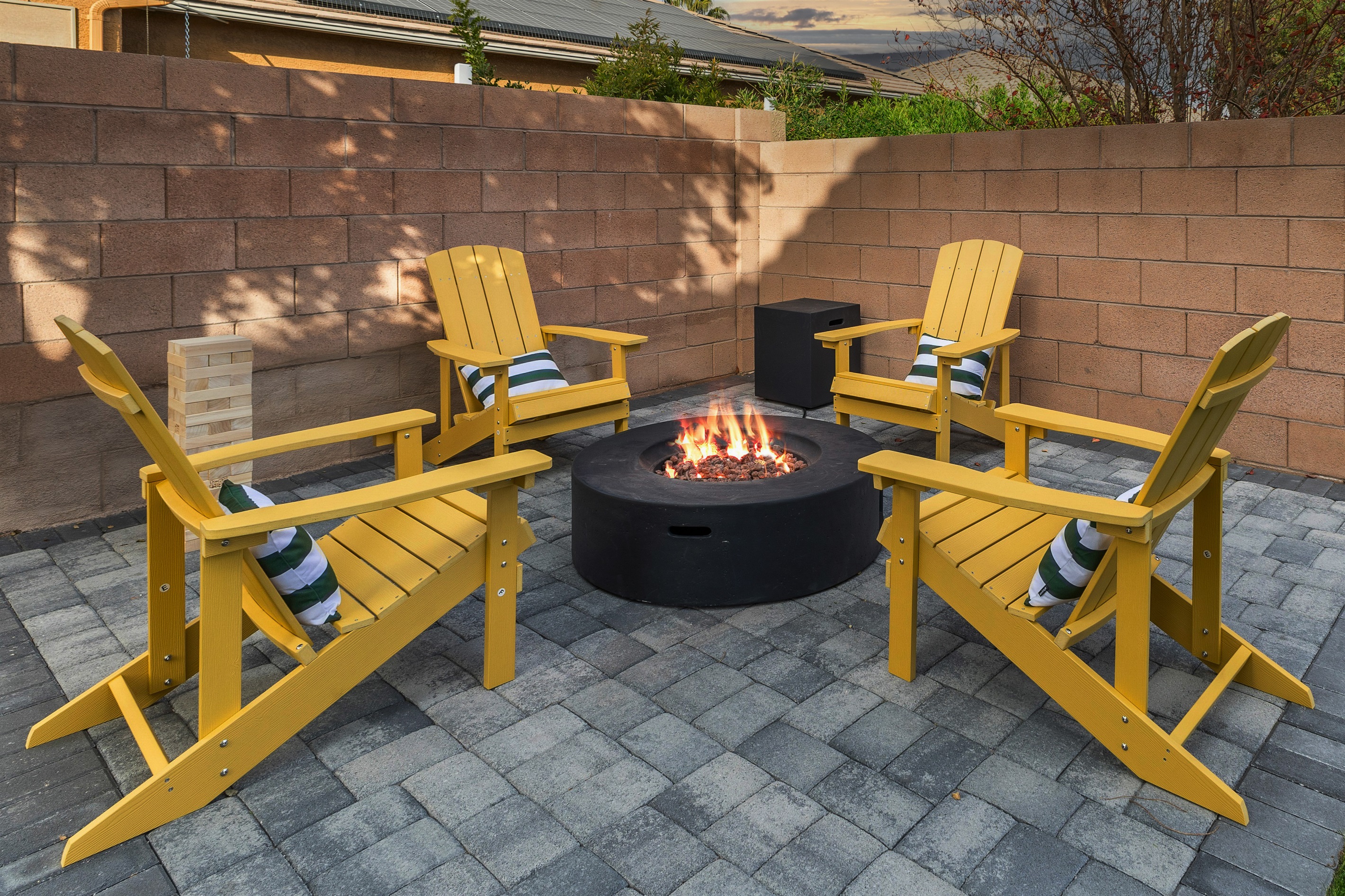 The firepit. Fantastic coversations can be had here. It is adjacent to our 2-hole putting green.