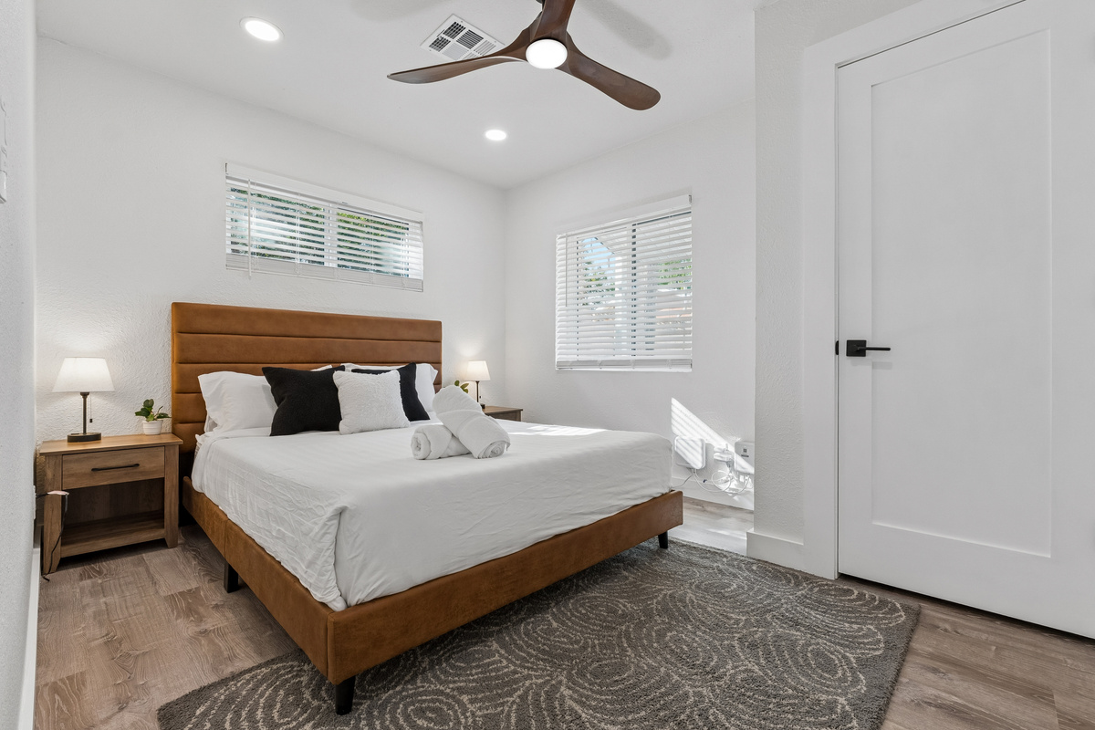Sleep like royalty in this second bedroom with a queen bed.