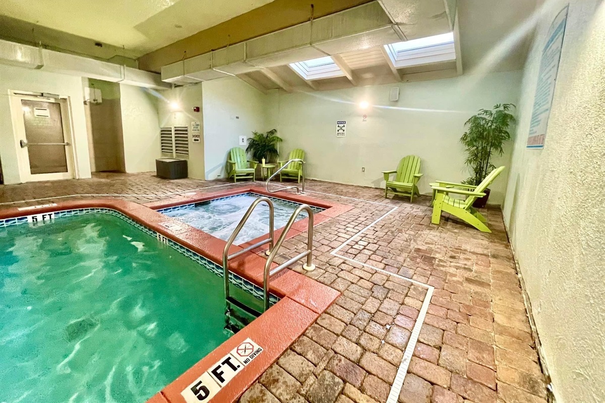 Indoor pool and hot tub