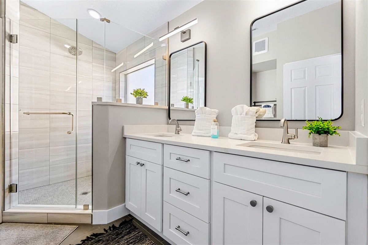 And a spacious private bathroom.