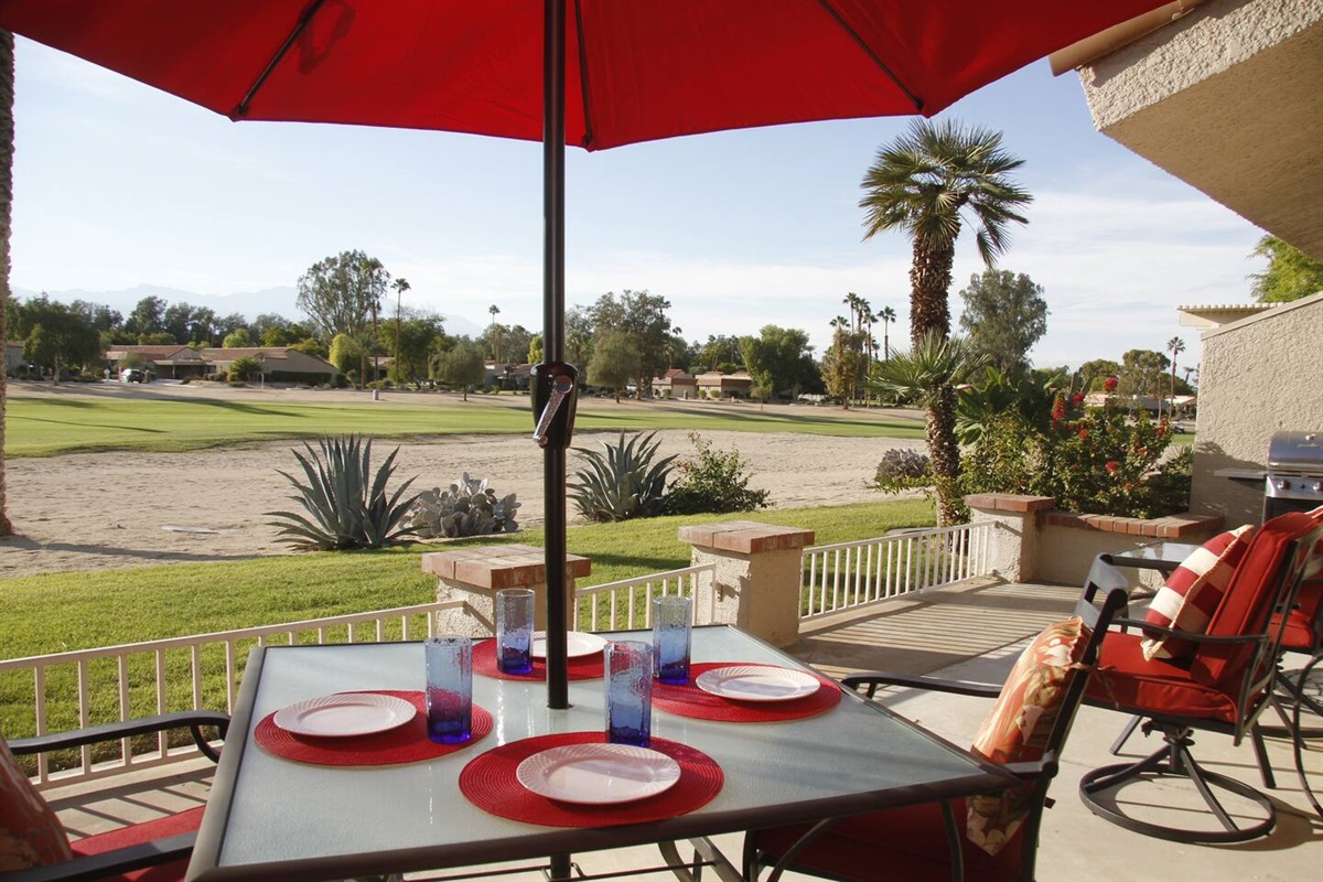 or at the outdoor patio dining area.  Comfortably seats 4 and add the bistro table for a couple more.