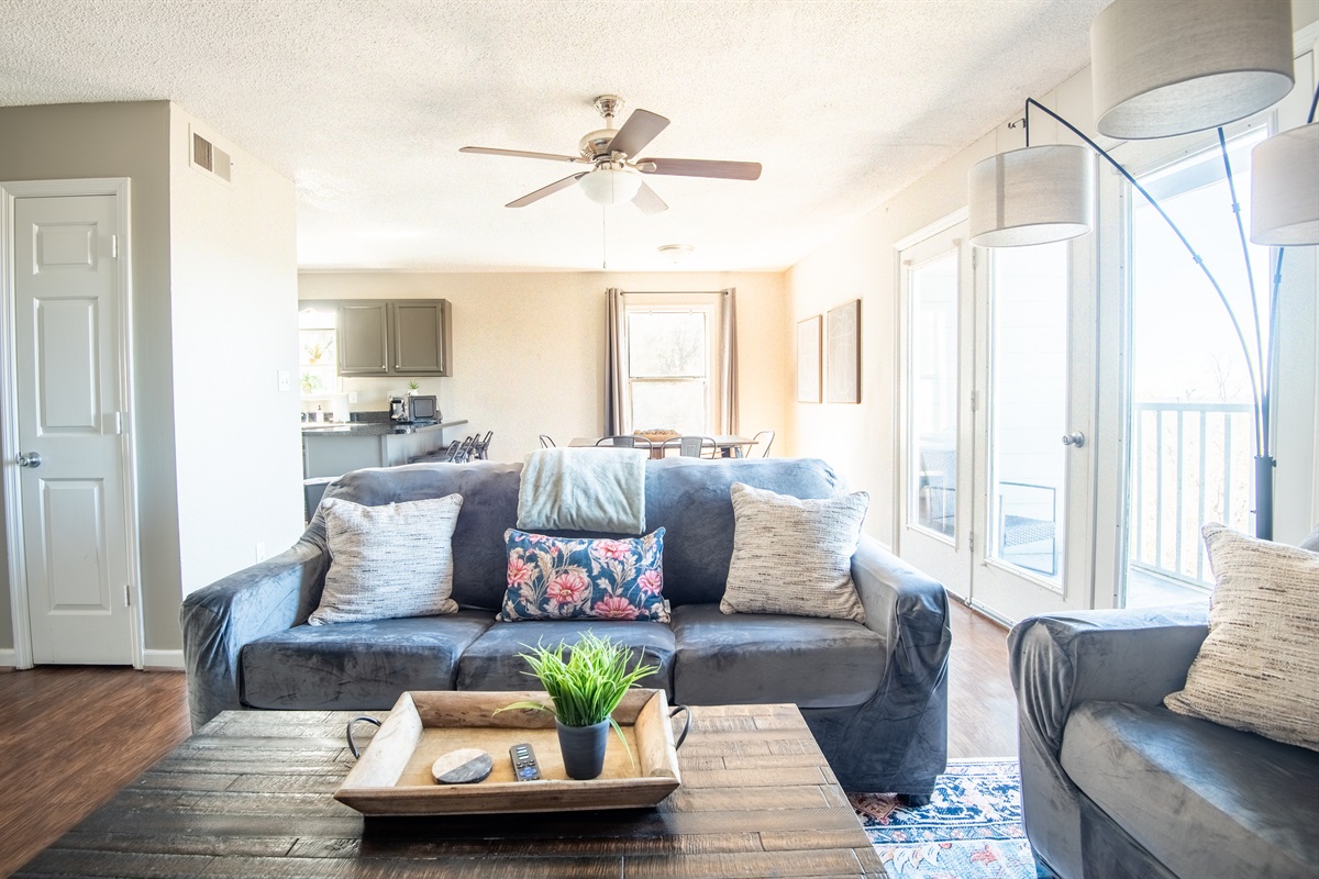 Each design element has been chosen with the intention of bringing optimal comfort to your stay. The living room has two comfy couches and a smart TV with your favorite streaming apps.