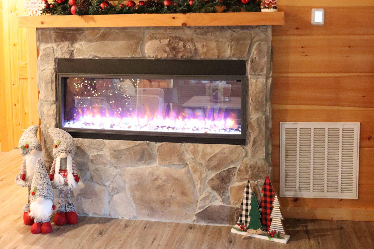 Cozy electric fireplace with holiday decor hits this fall! 