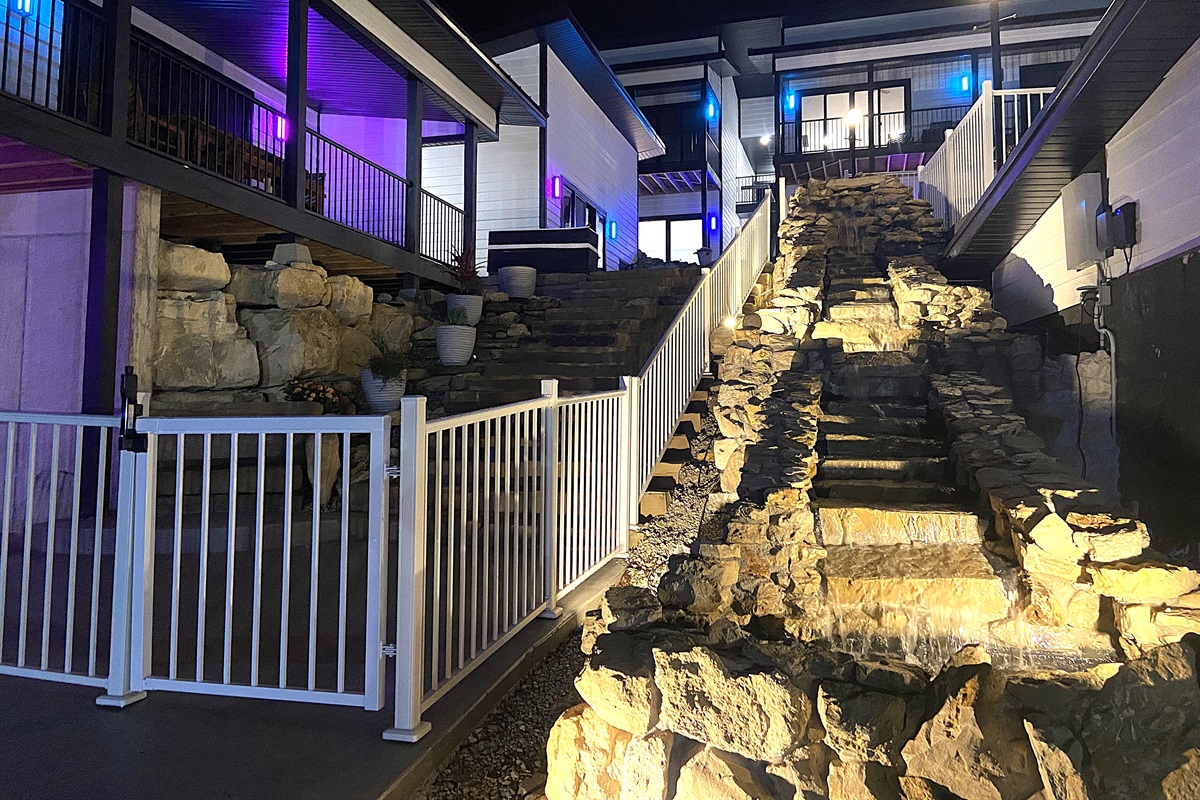 20 Foot Waterfall at Entry