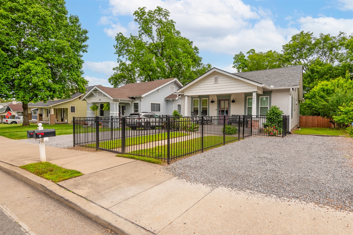 Free parking. Plus fenced in front yard.