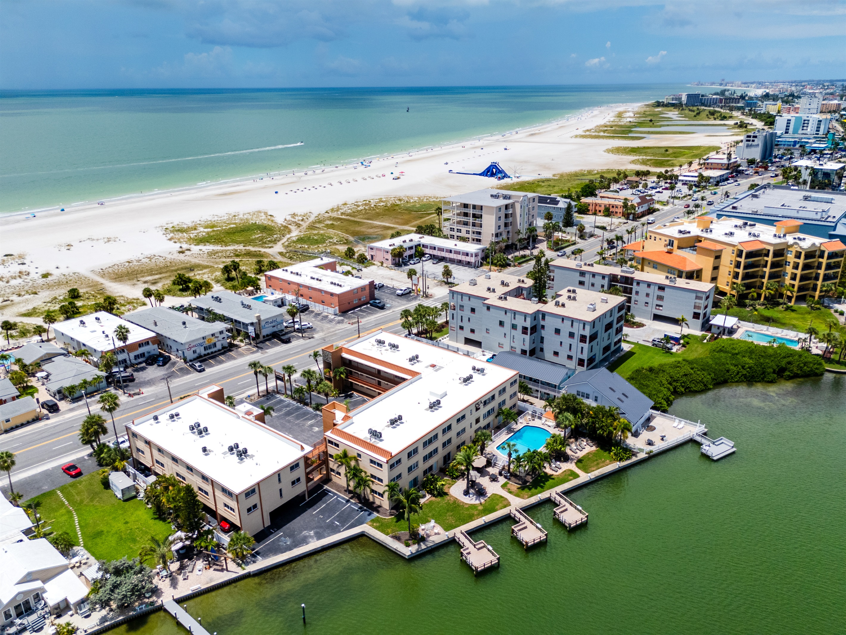 Right across from the Sandy Beaches