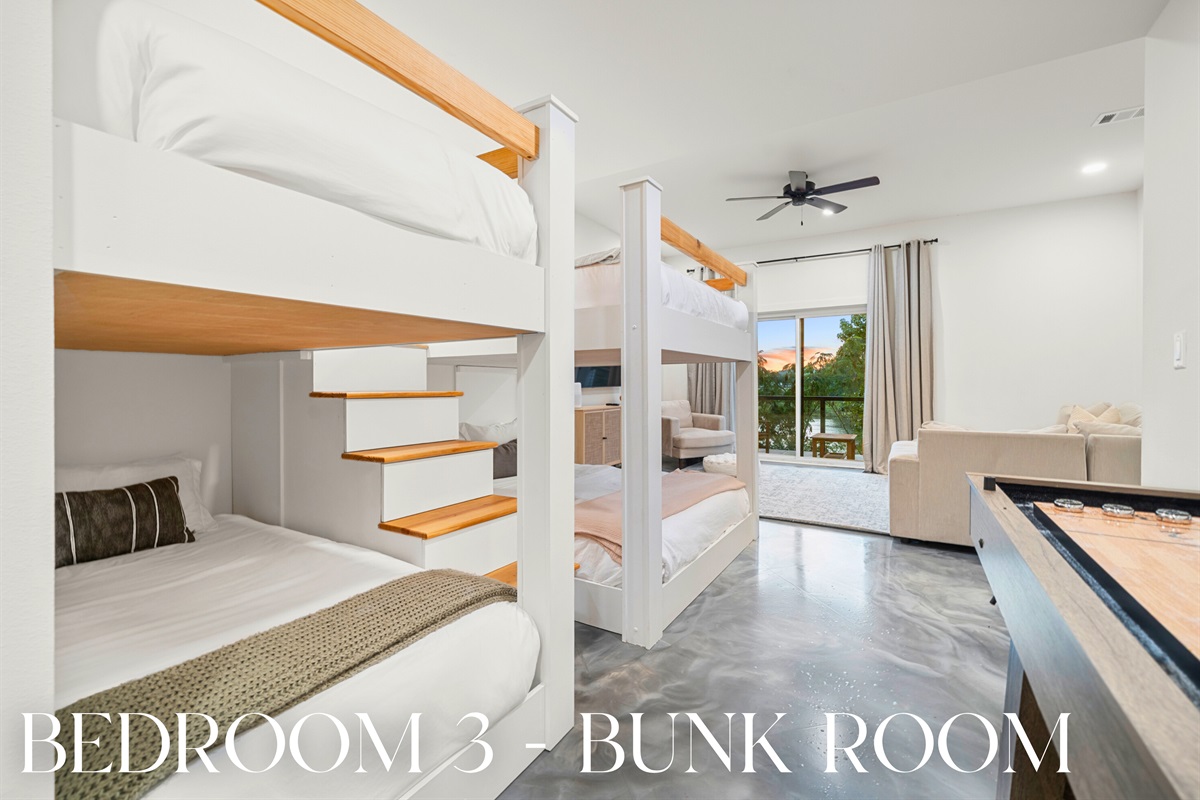 Bunk room perfect for families or small groups.