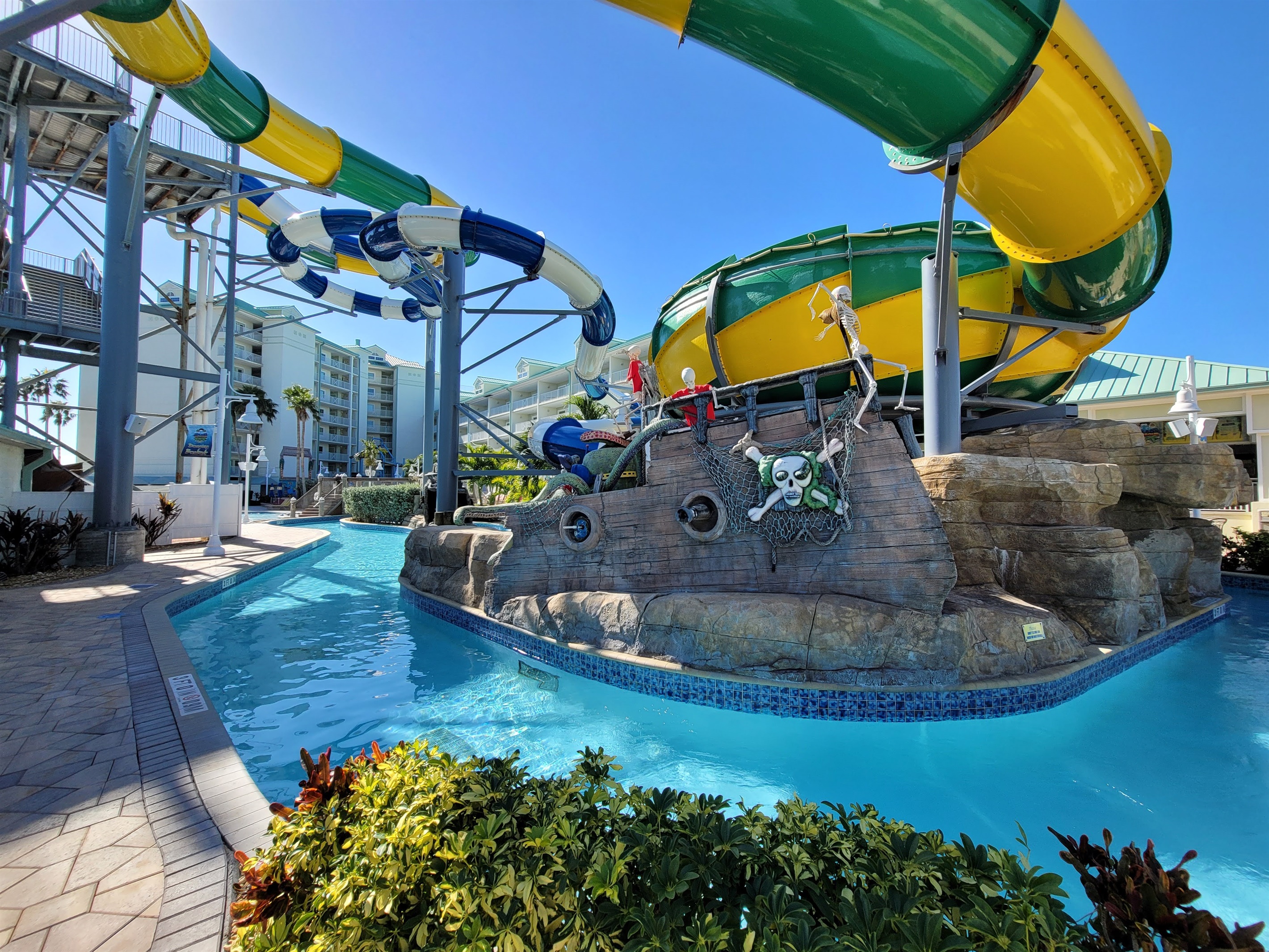 Water park - 4 FREE DAILY passes come with every reservation - up to 6 additional passes can be purchased at a discount.  The pool is part of the water park.
