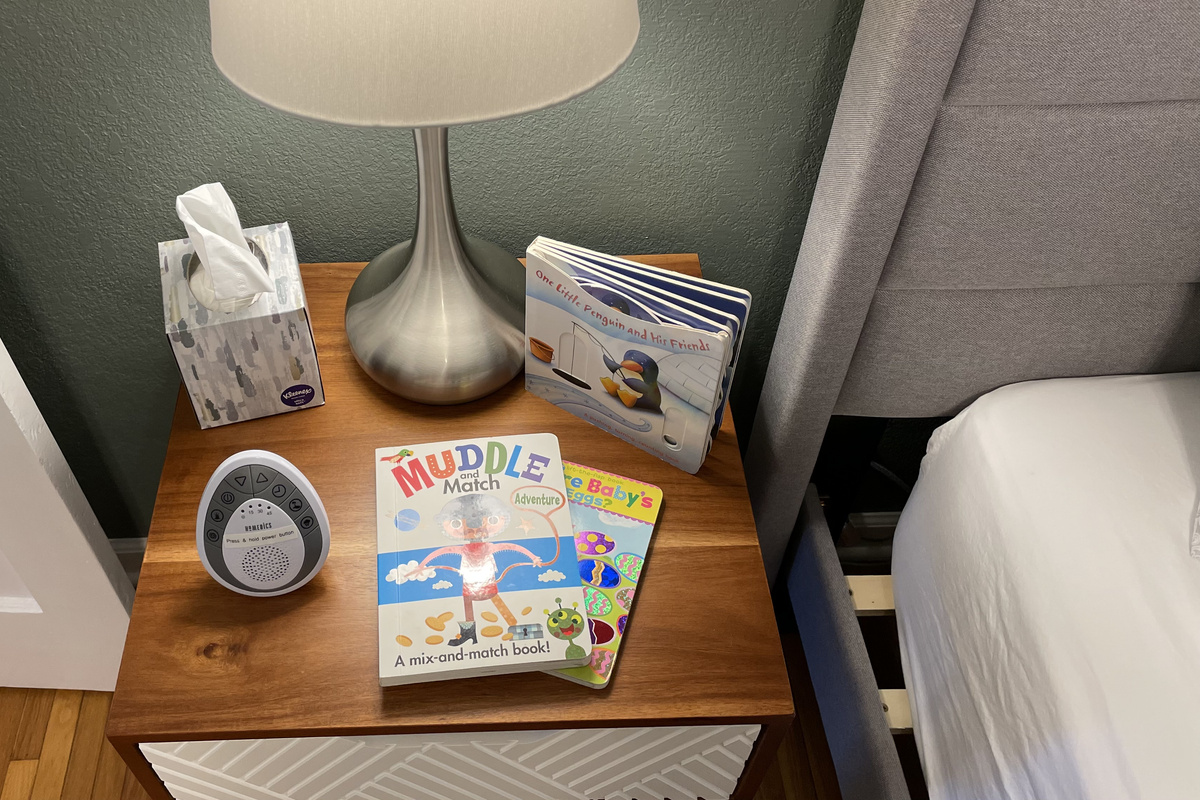 For our littest guests-we offer a selection of books, toys and a white noise machine in every bedroom.