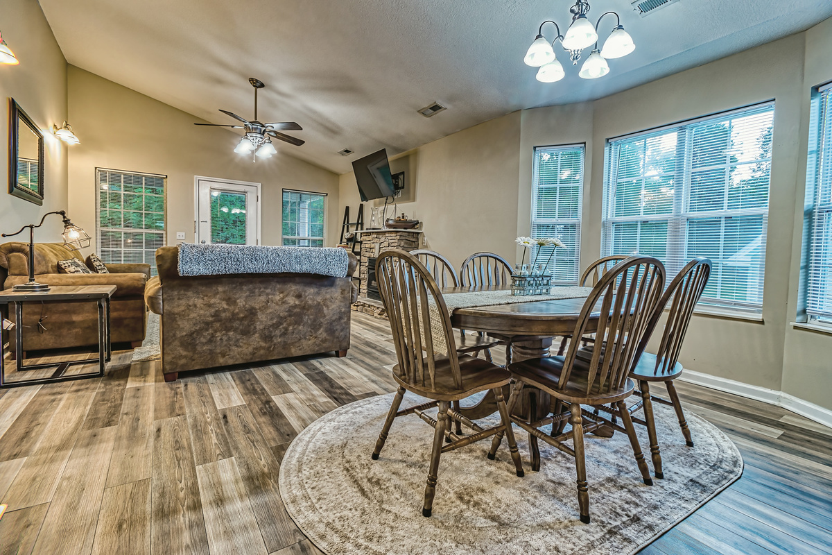 If you don’t want to use a dining room table for eating, is a handy place to set your shopping bags after leaving Tangler outlet. 