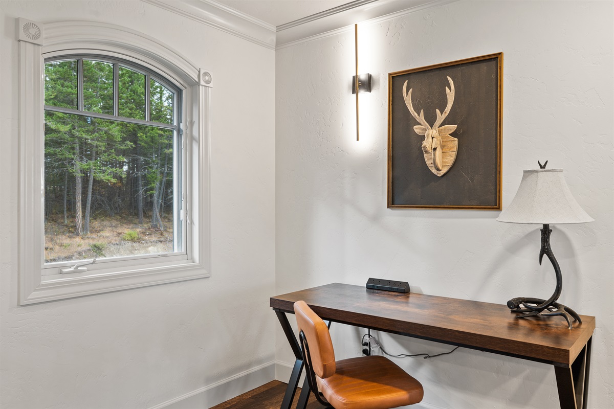 A dedicated workspace upstairs.