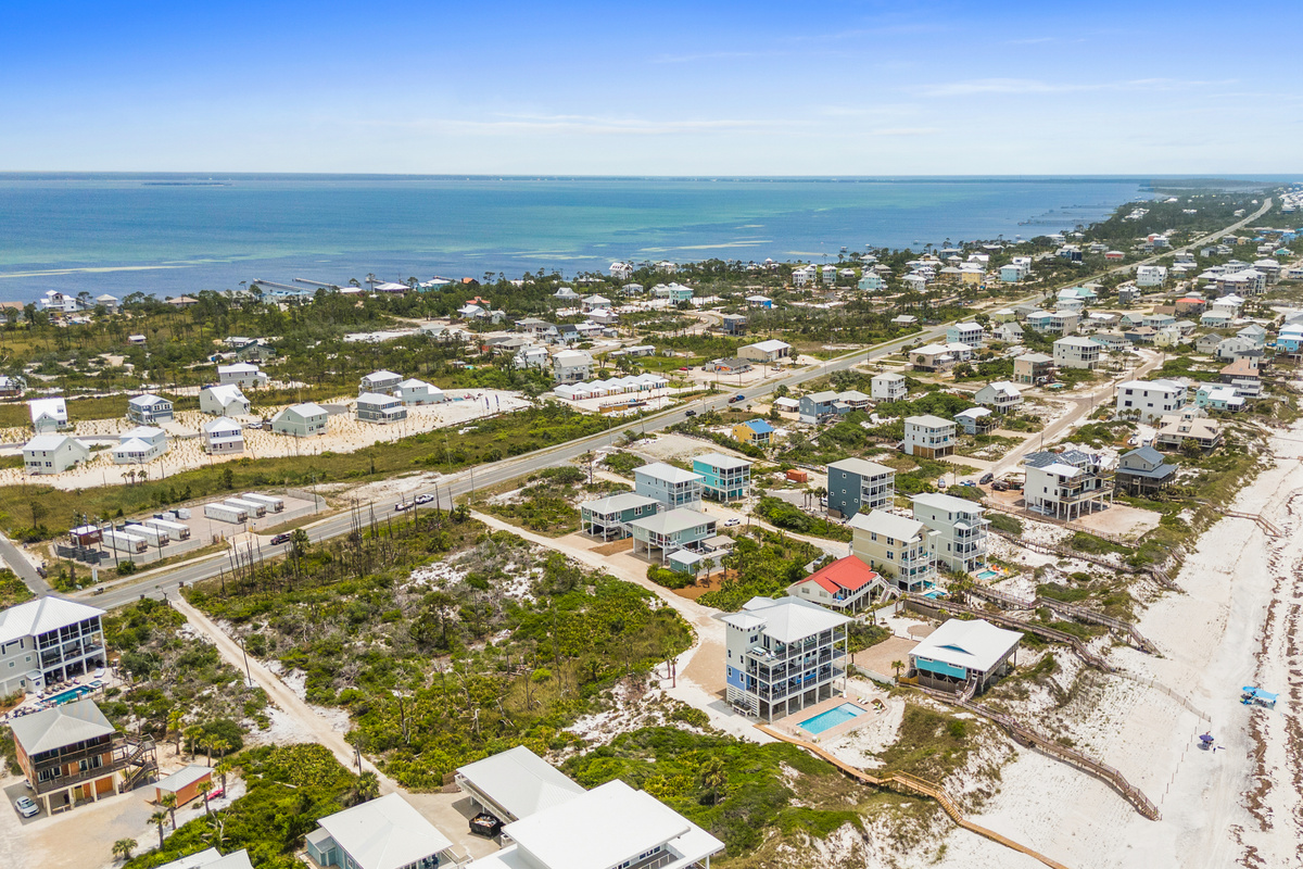 Drone Picture of Home including beach walkover