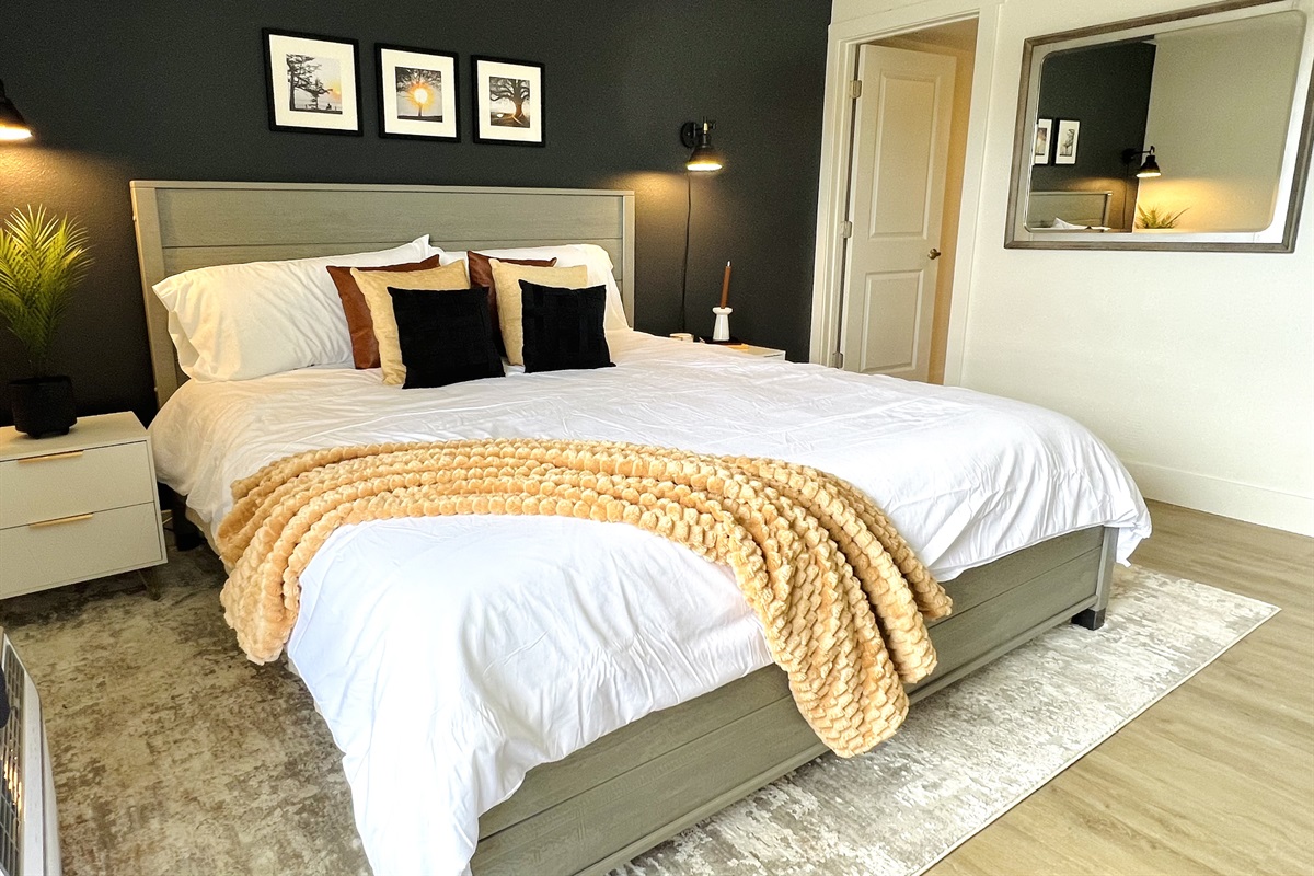 Left King bedroom with ensuite bathroom!