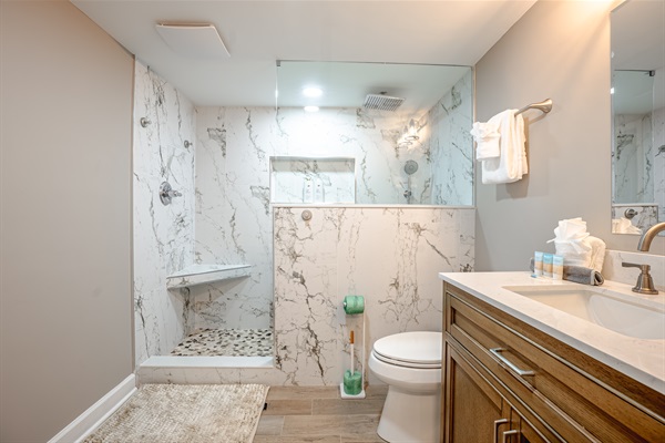 Ensuite with tiled walk-in shower