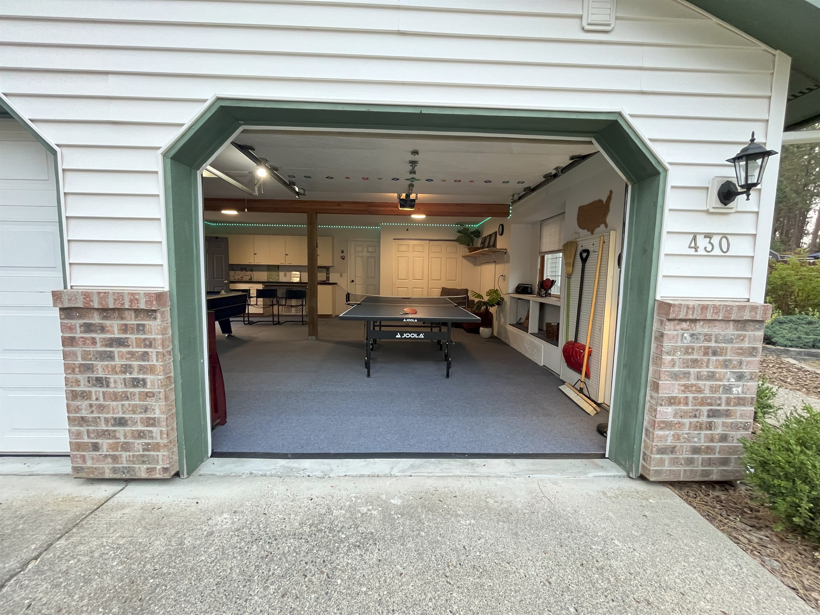Step free entry is available from driveway to home via the game room/garage. if one person enters from front and opens garage/game room door from inside.
