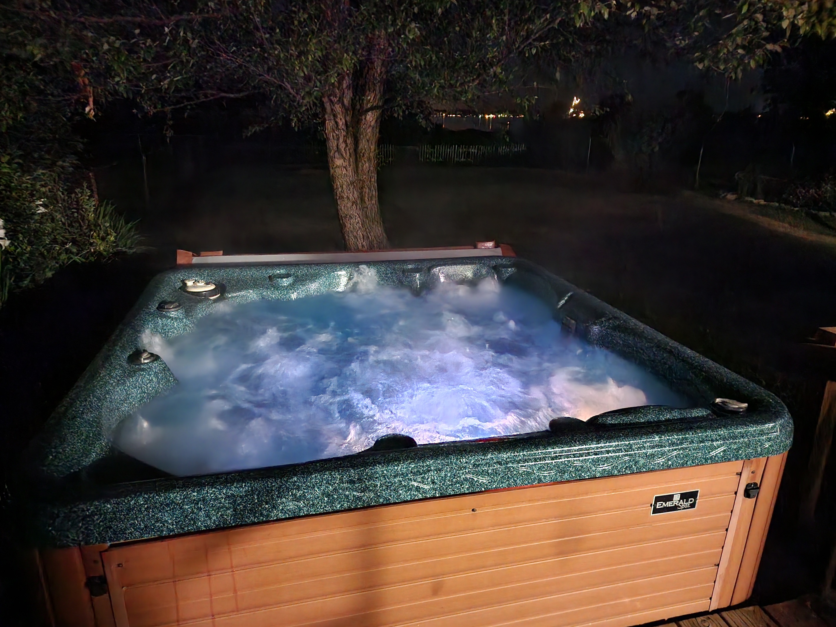 End your day with a quiet soak under the stars