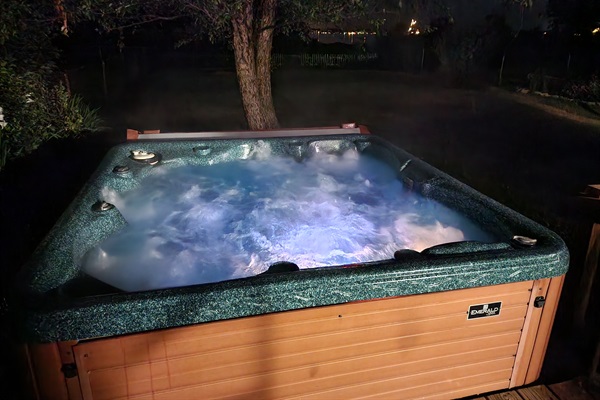 End your day with a quiet soak under the stars