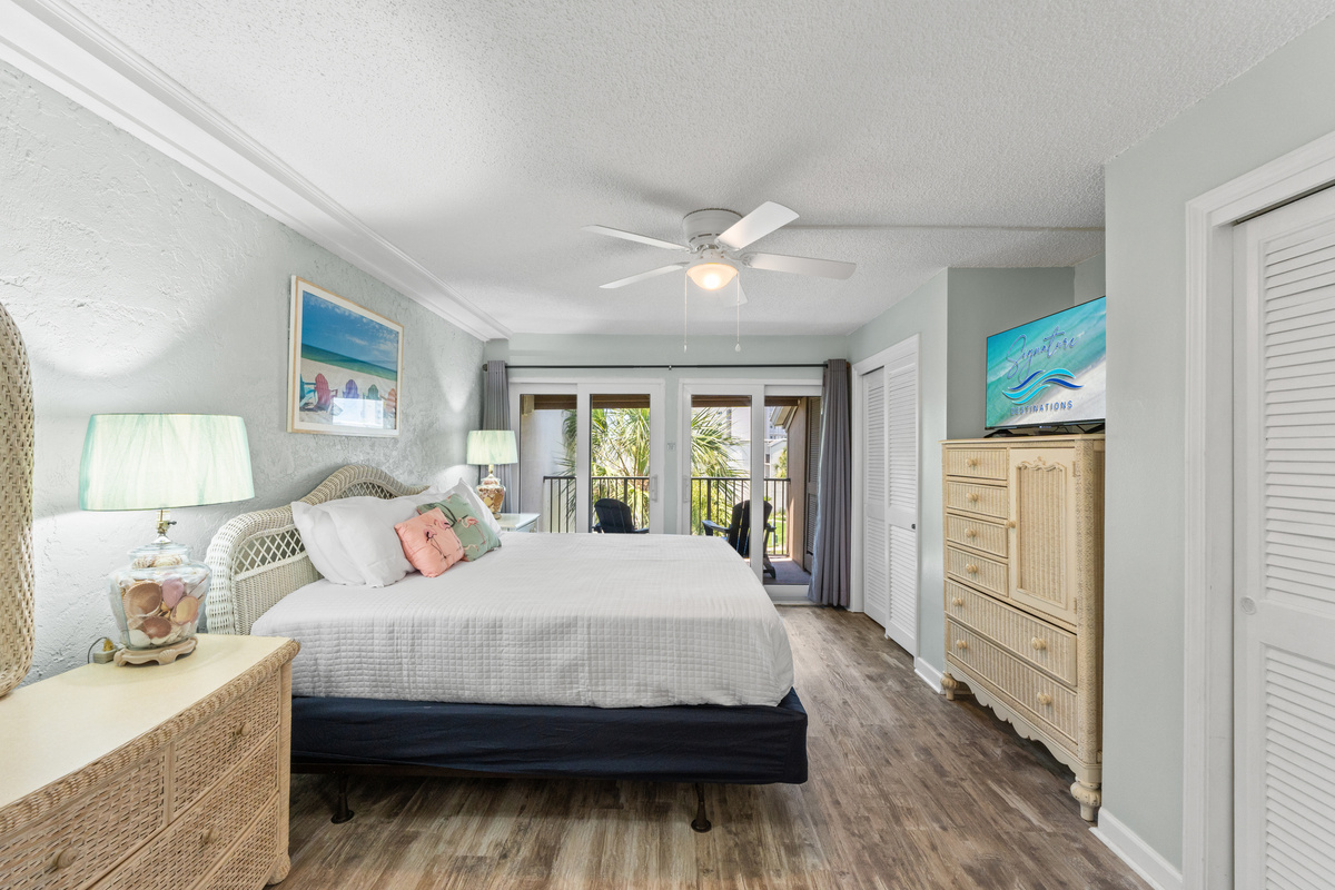Bedroom 1 with King Bed and Balcony