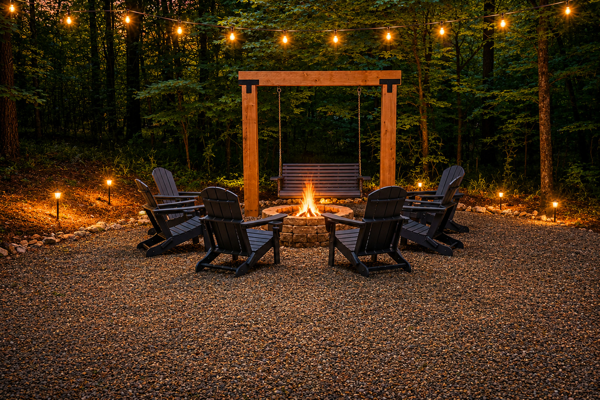 2 firepit areas. One cabin. This is the ONE