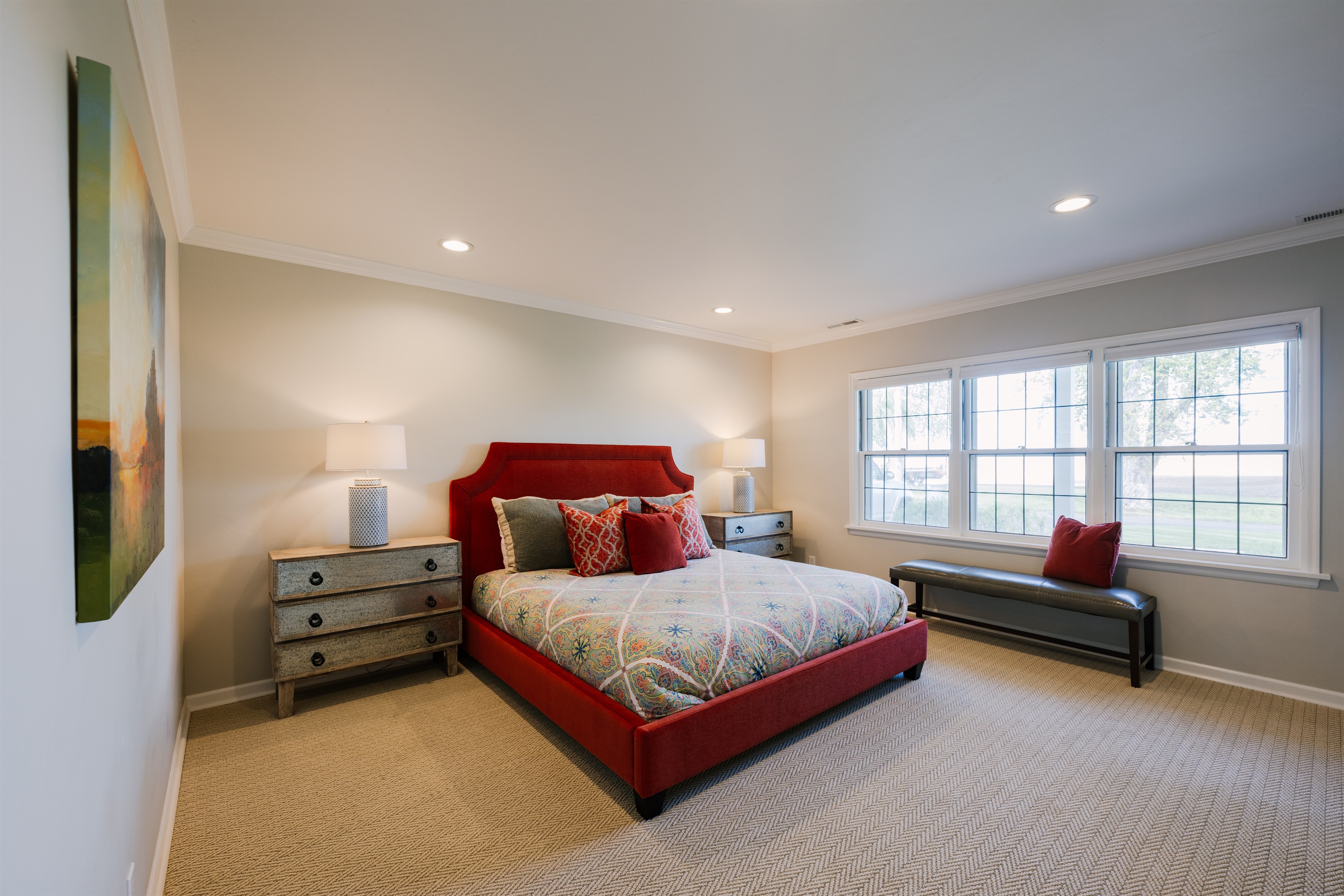 Farmhouse bedroom 1: King Ensuite, main floor.