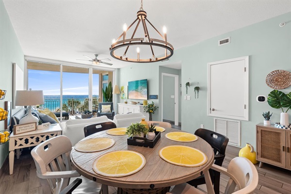 Gather at the round table for dinner