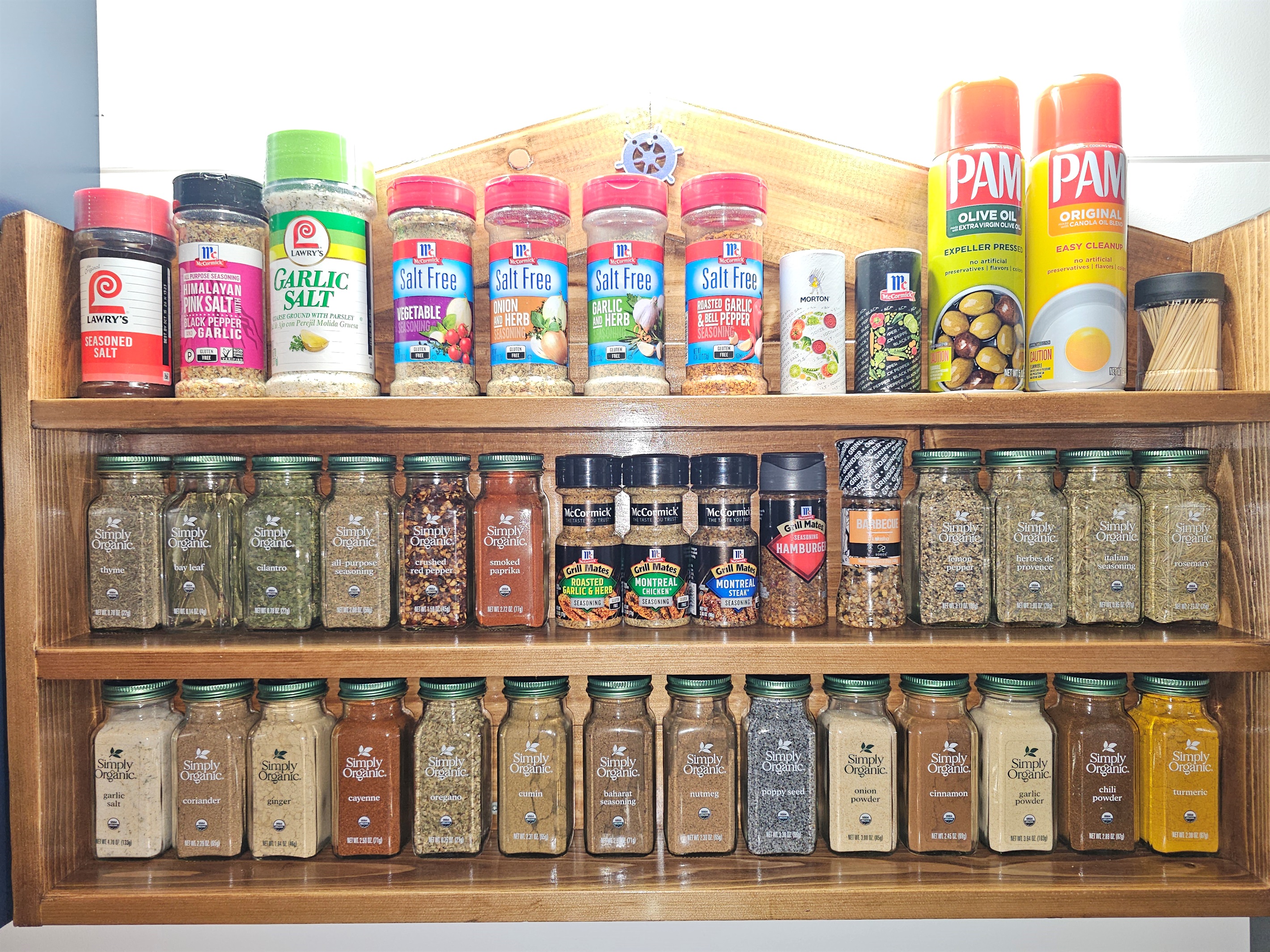 Massive fully stocked spice rack — perfect for cooking full meals during your stay